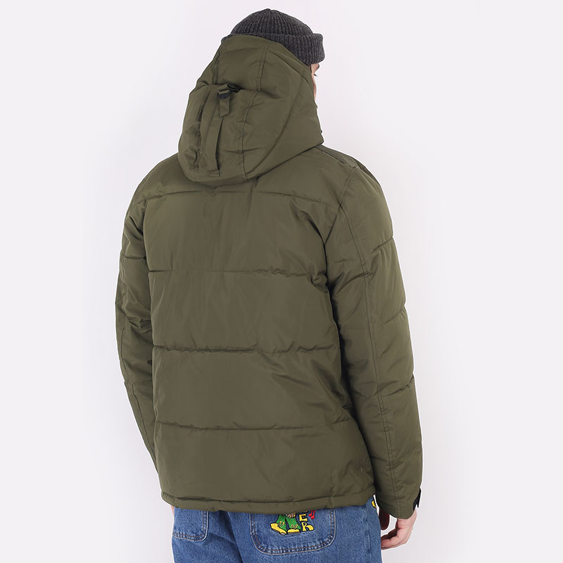 мужская зеленая куртка Alpha Industries Hooded Puffer Jacket MJH52500C1 dark green - цена, описание, фото 10